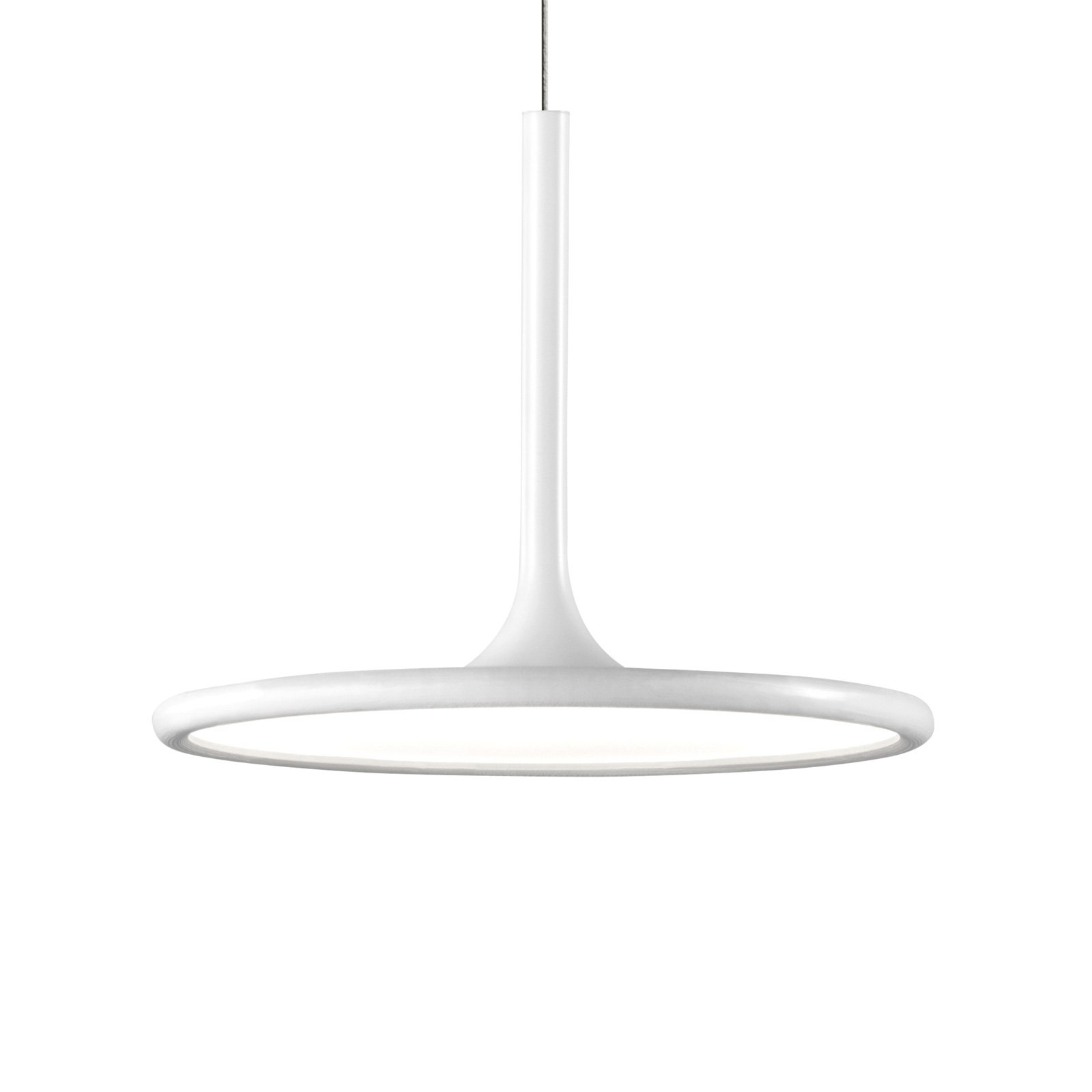 GROK Grok Net LED pendant lamp in matt white, Ø 25 cm, for Living / Dining Room, aluminium, polystyrene, 15 W, energy efficiency: A+