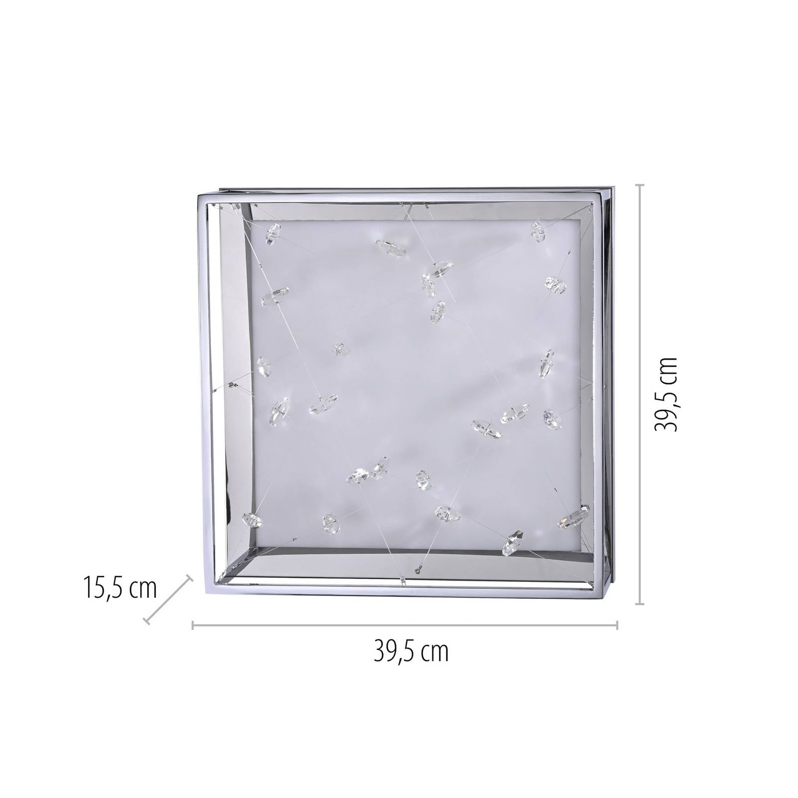  Paul Neuhaus Paul Neuhaus Skina Led Ceiling Lamp, Chrome, 40 Cm, Cct, Dimmable, Remote Control 