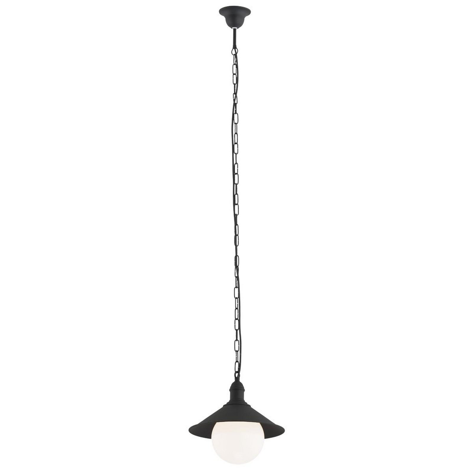 Außenhängeleuchte Enduro, schwarz, Stahl, Glas, IP44, E27