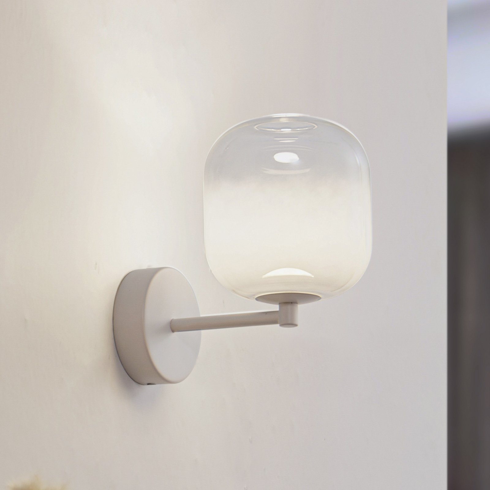 Avelina LED-Wandleuchte weiß Höhe 21,5 cm Glas - Lucande