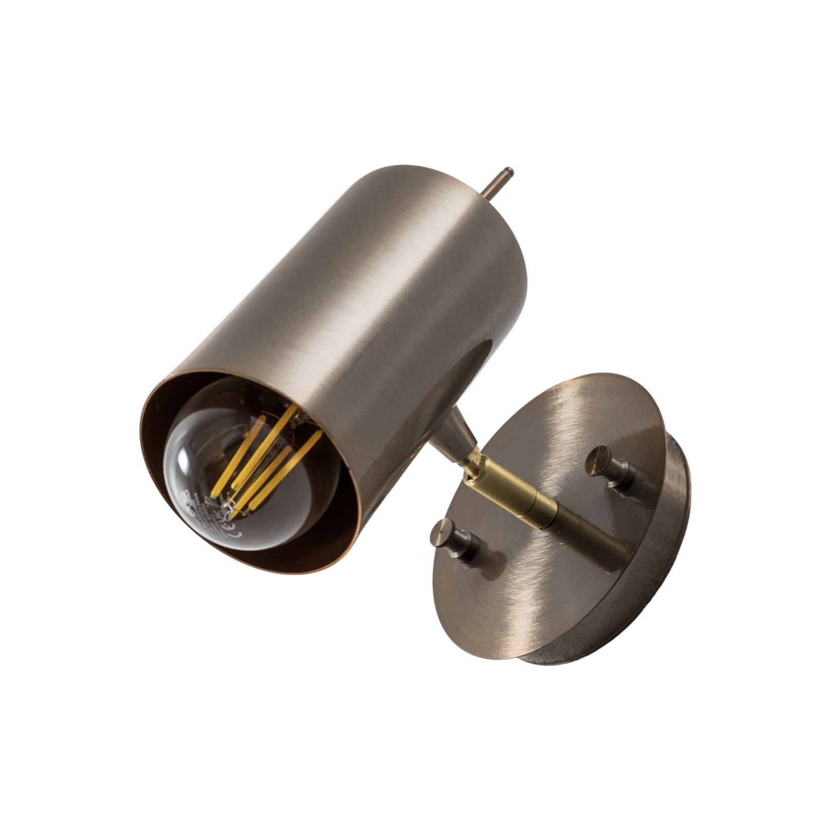 Стена лампа Kem, месинг, метал, височина 23 cm, E27 Стена лампа Kem, месинг, метал, височина 23 cm, E27