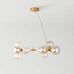 Maytoni suspension Dallas, 11 lampes, doré/ambre