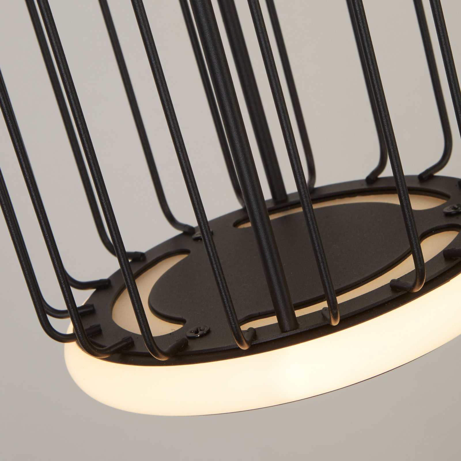 Searchlight Lampă suspendată LED Cage 3 bec negru - Camera de zi / sufragerie - modern - negru satinat - Metal
