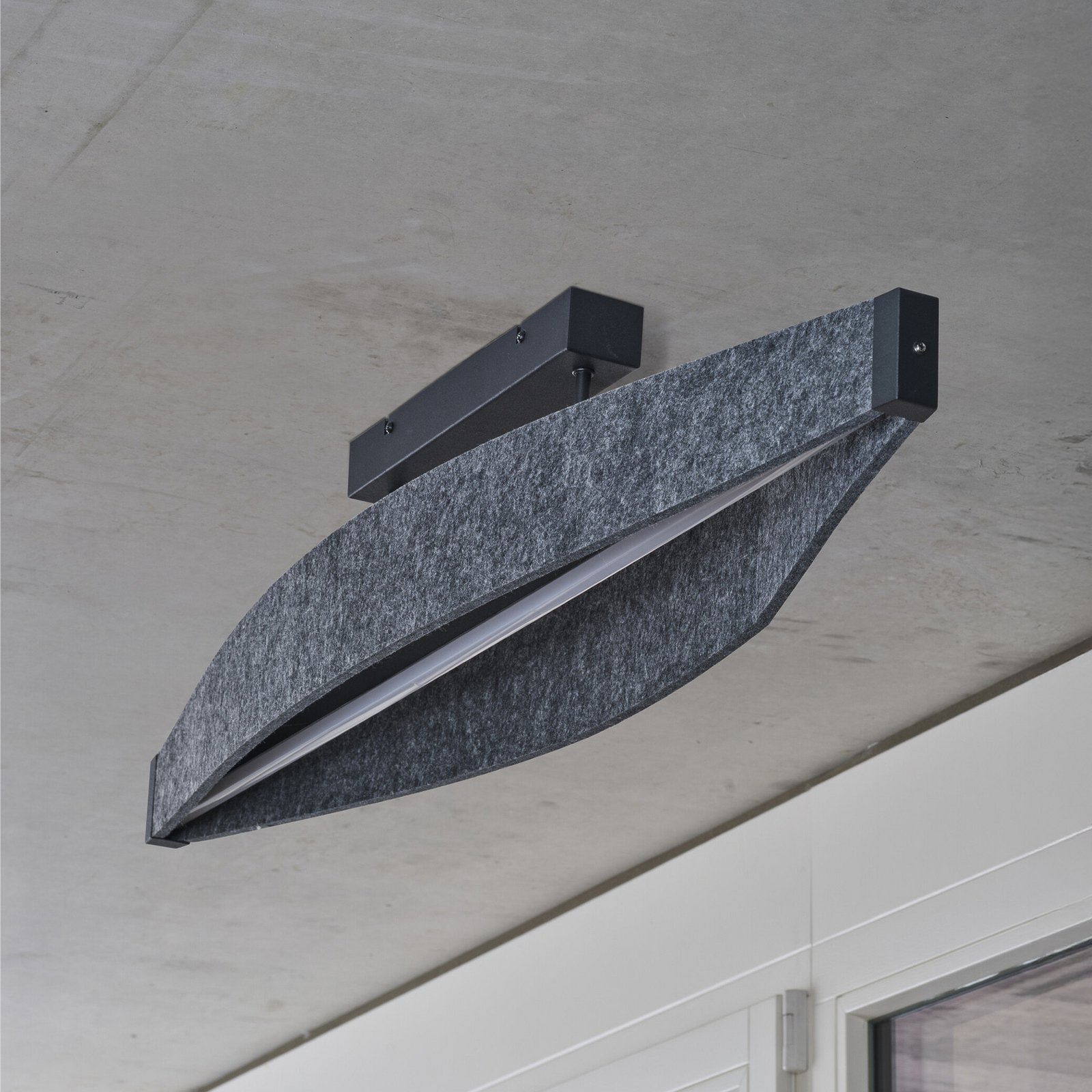 Plafonnier LED OSRAM Decor Flat Felt, gris, feutre, 3 000 K