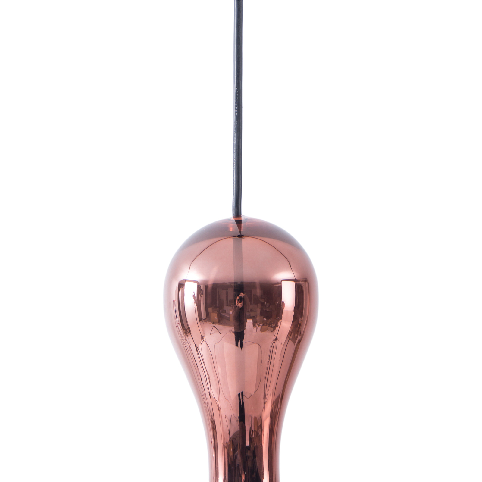 Lucande hanglamp Lyrisa, 1-lamp, koperkleurig, glas, 22cm