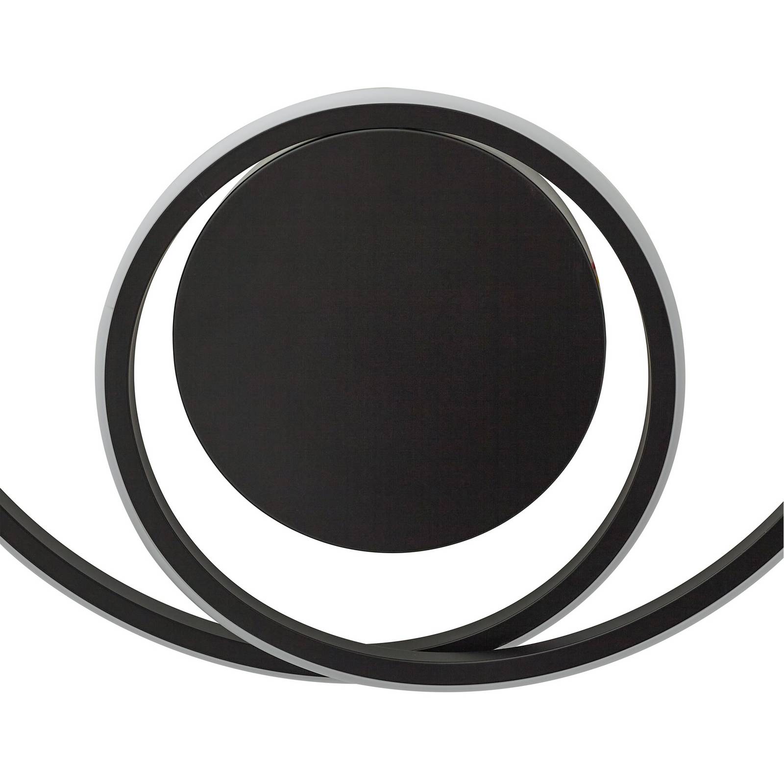 Lampa sufitowa LED Kyron, czarna, aluminium, ściemniana, Ø45cm
