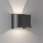 Стенно LED осветително тяло за стена, с две лампи, кръгло, черно