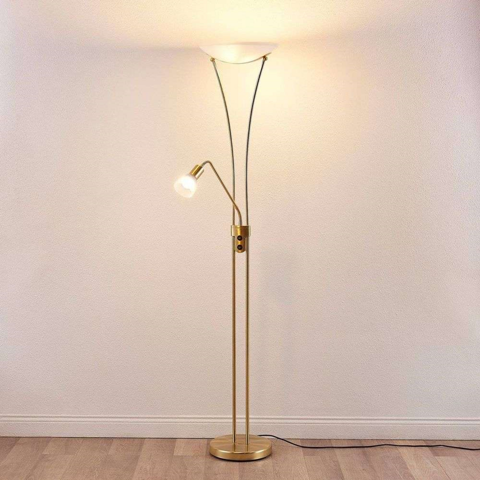 Felicia Stojací Lampa Brass/White - Lindby