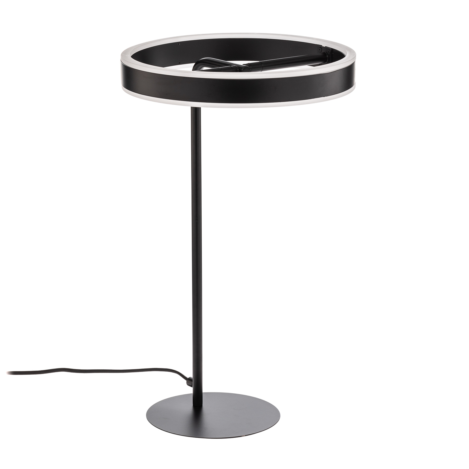 Lucande Lampe à table LED Yekta, 3-stepdim, noir