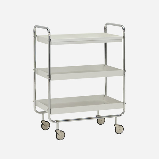 HDRoll Trolley, hvit/krom 85x62x38 cm metall - House Doctor