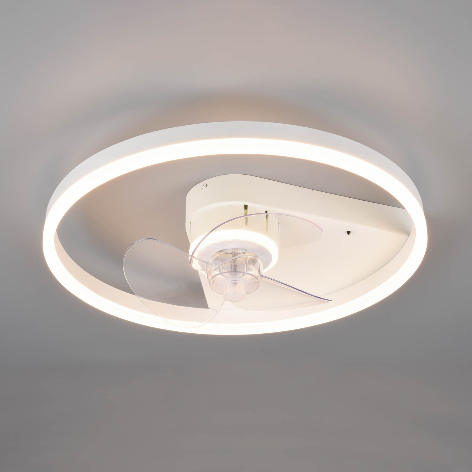 Plafondventilator Borgholm met LEDs, CCT, wit