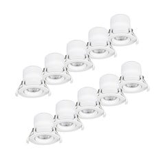 Lámpara empotrable Prios LED Shima, blanca, 7W, 3000K, 10pcs, atenuable