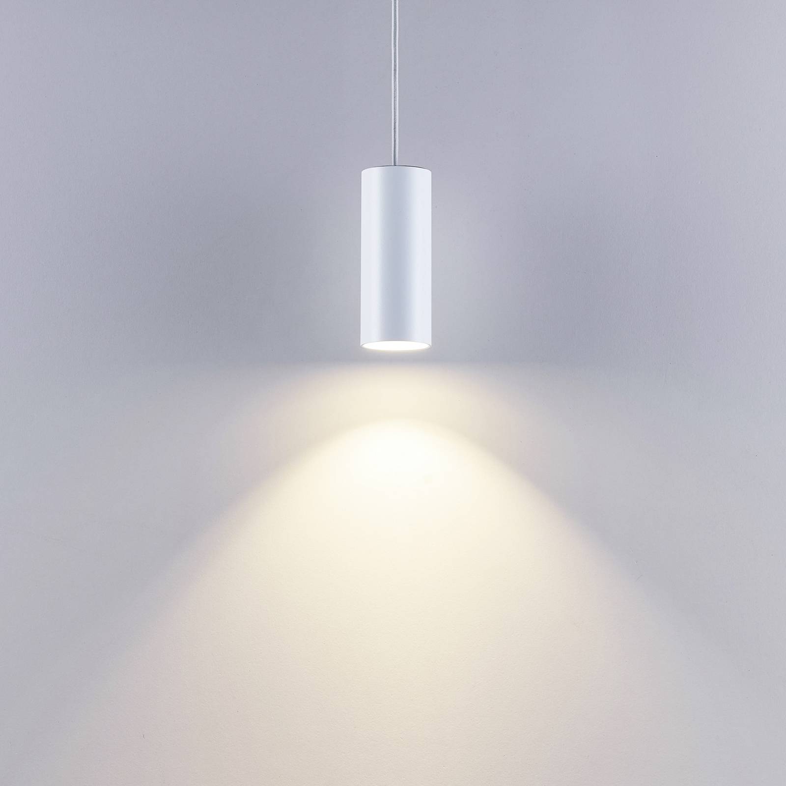 Żyrandol CAN, biały, wysokość 15 cm, Ø 6 cm, metal, GU10