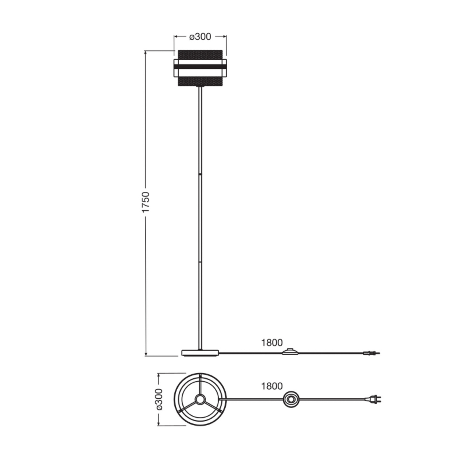 OSRAM Decor Hornet álló lámpa, fekete/arany, E27, magasság 175 cm