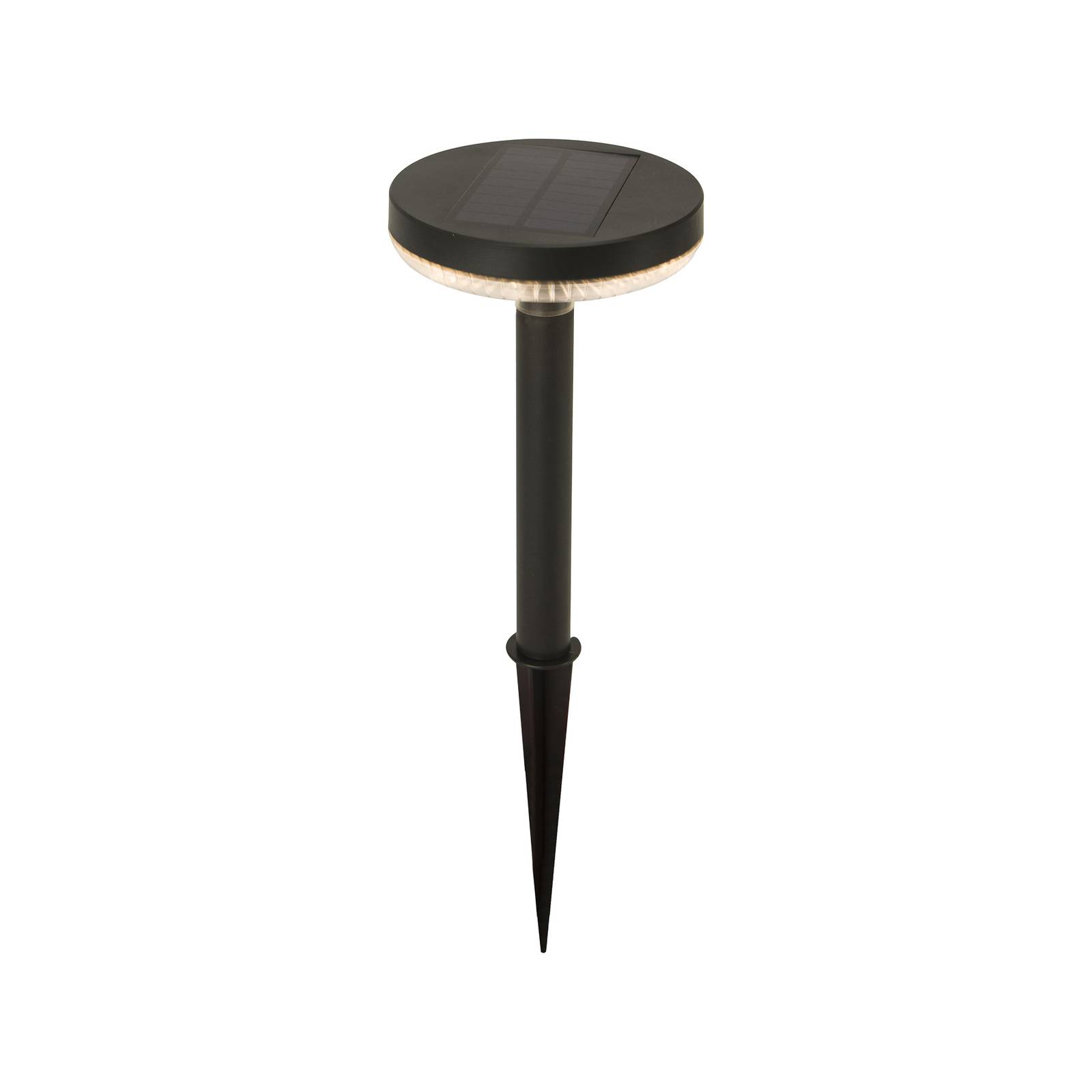 Prios Glenios LED lamp op zonne-energie met grondspies - modern - zwart - Kunststof - buitenlamp