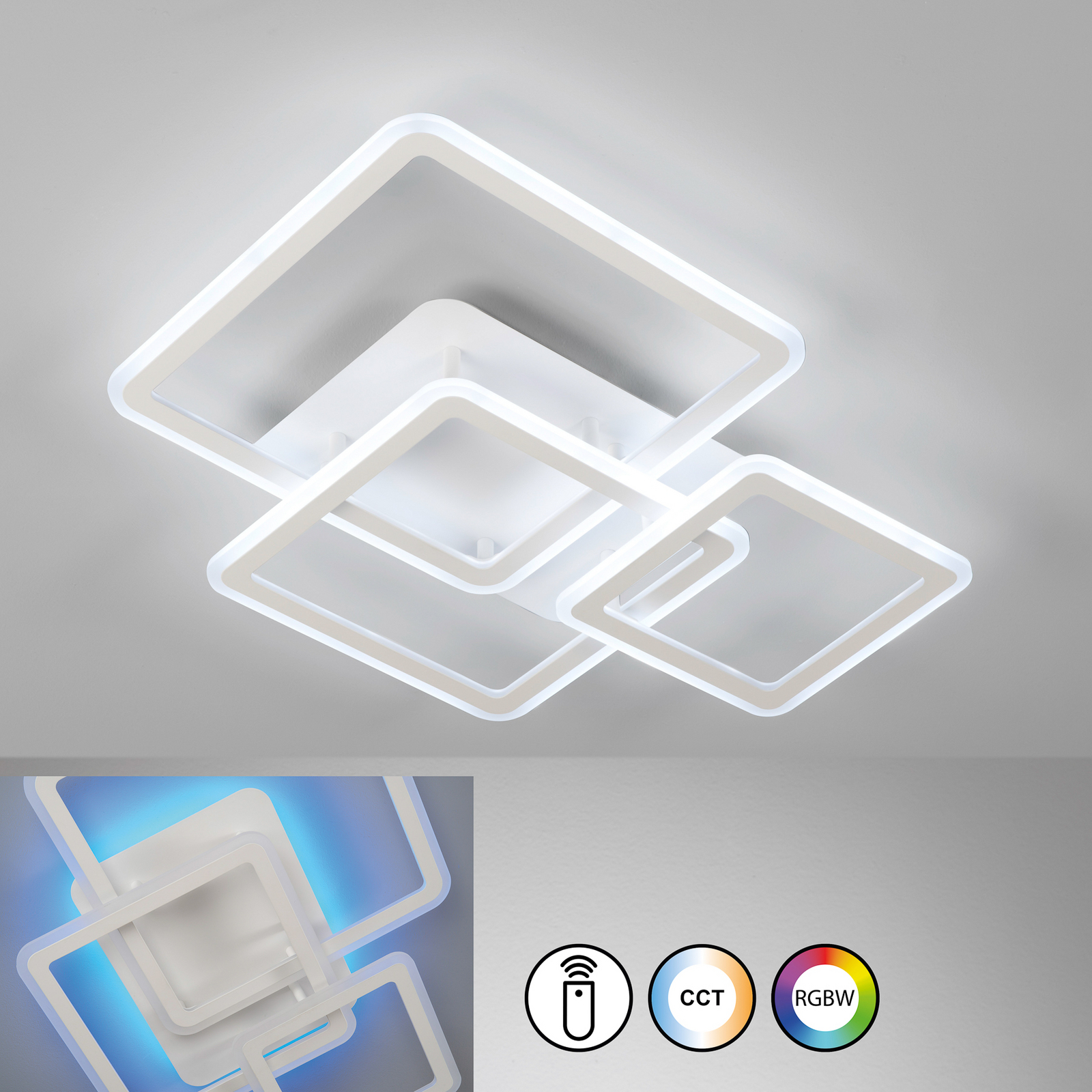 LED-laelamp Gelder, liivvalge, pikkus 65 cm, metallist, RGBW, CCT LED-laelamp Gelder, liivvalge, pikkus 65 cm, metallist, RGBW, CCT