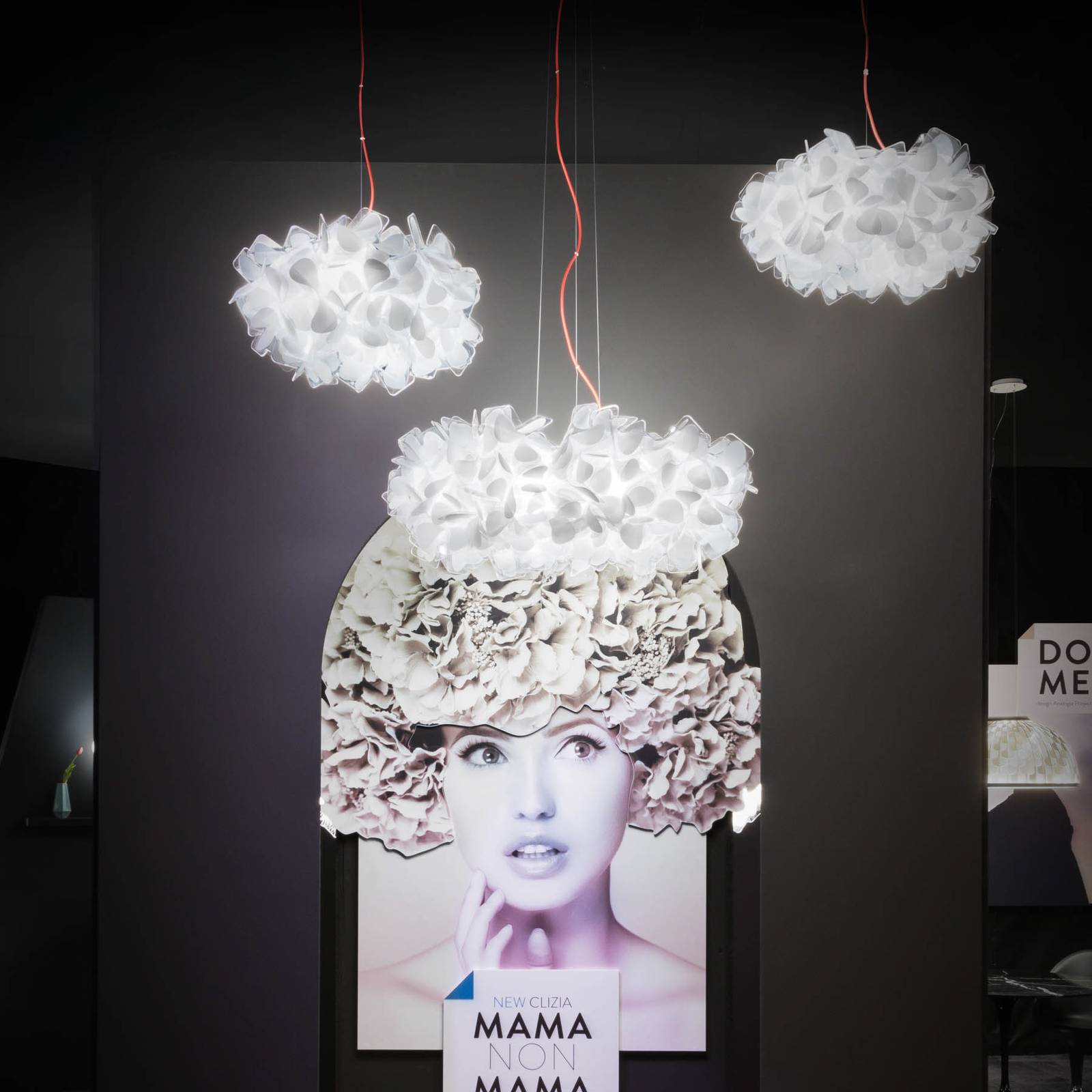 Lampa wisząca Slamp Clizia Mama Non Mama, Ø78cm, biały/czerwony