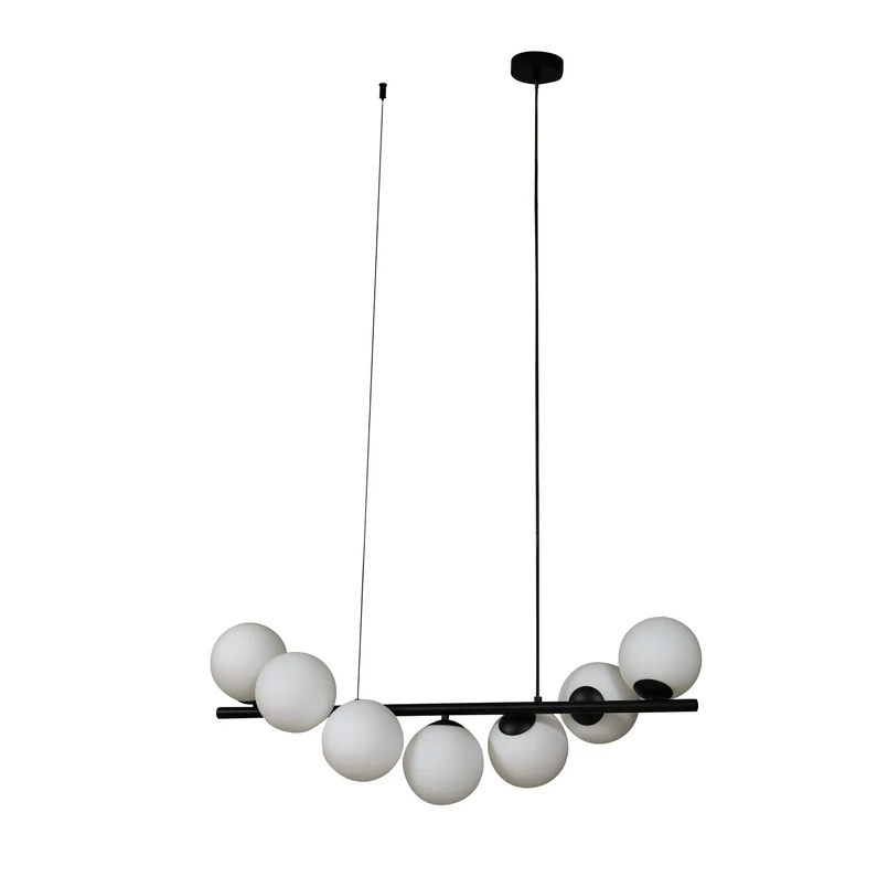 Lucande - Isandro 7 Pendant Black/Opal