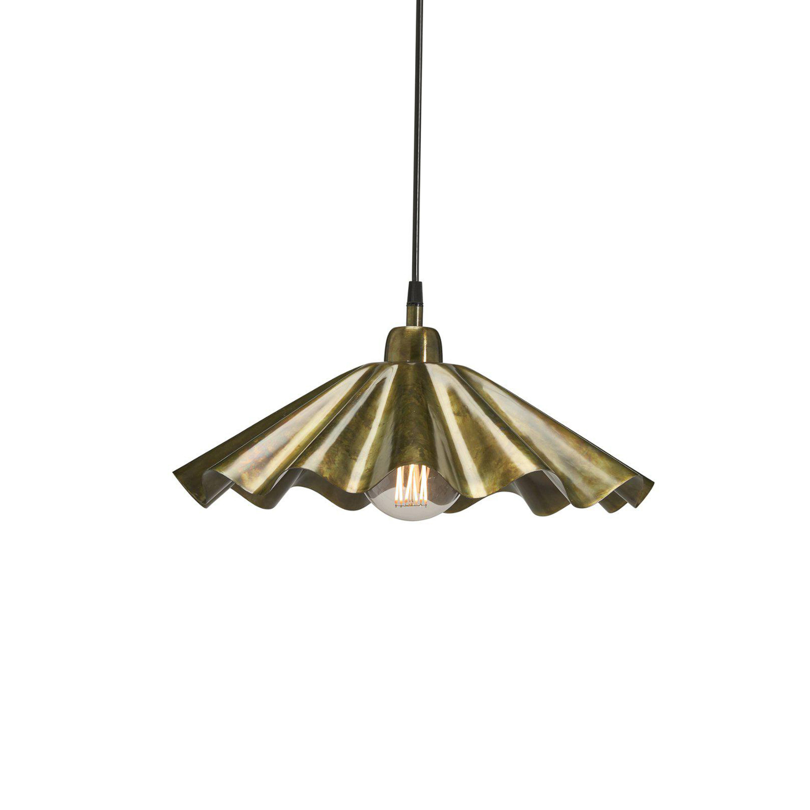 PR Home hanging light Aira, oiled brass colour, Ø 41 cm metal