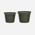 HDIvy Flower Pot, Dark Green, Metal, Set of 2 - House Doctor