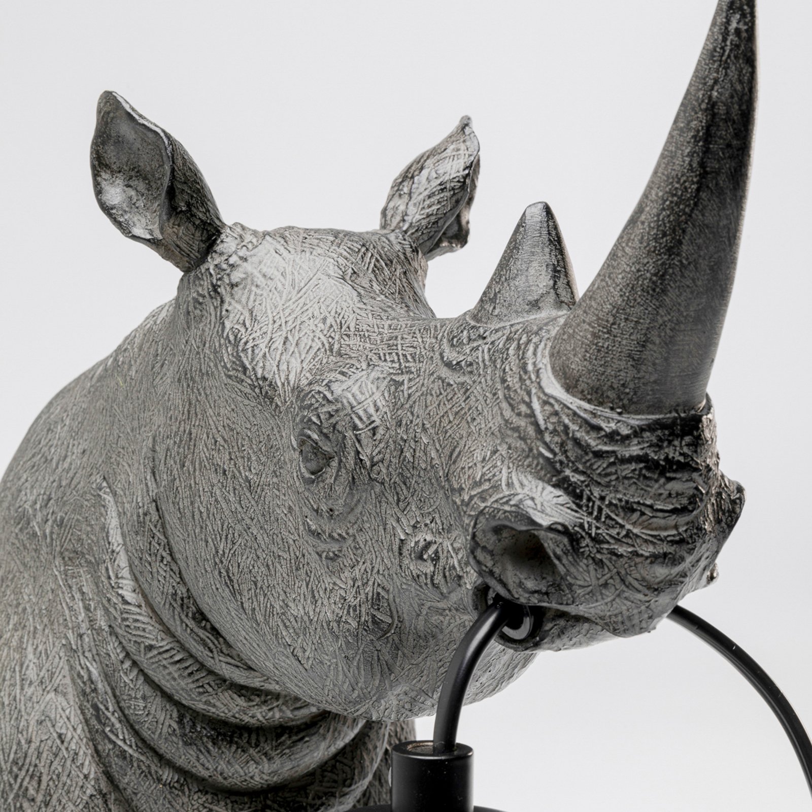 Kare namizna svetilka Sitting Rhino, siva, višina 39 cm, E27