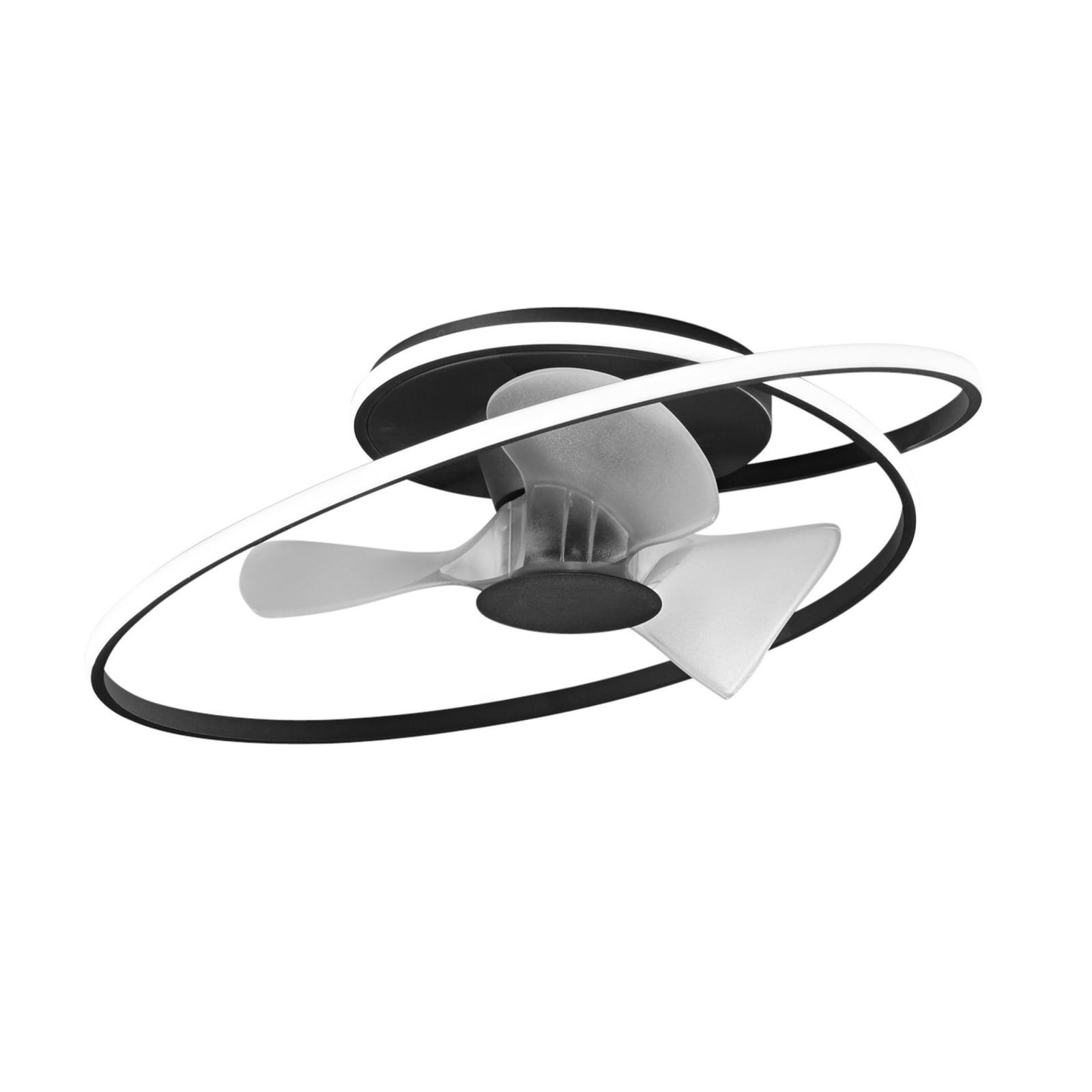 LED-kattotuuletin Storm, musta/valkoinen, Ø 77 cm CCT, hiljainen