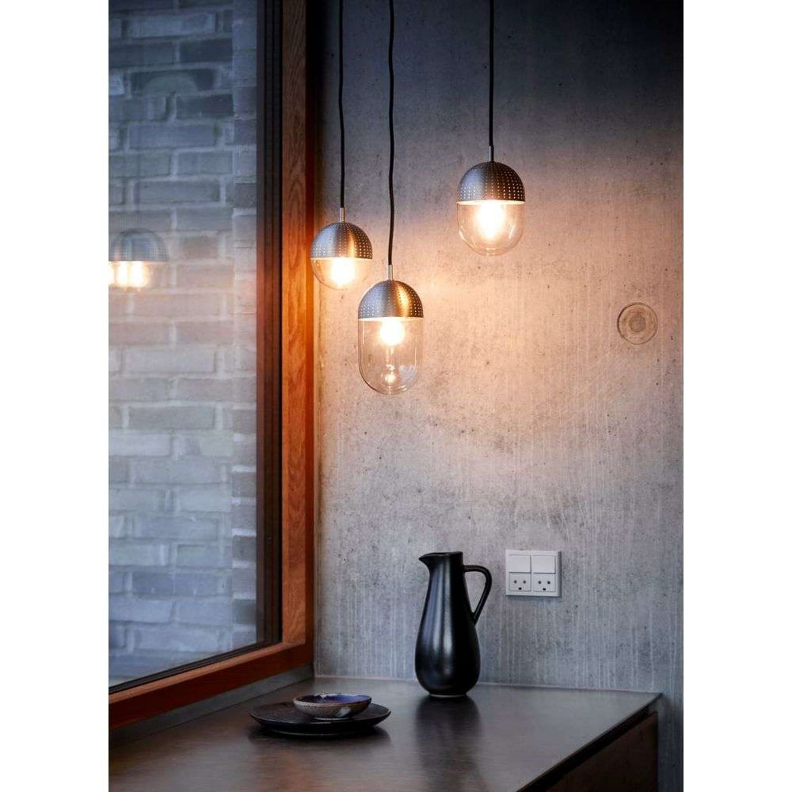 Dot Pendel Large Satin/Smoke Woud - Wohnzimmer - Design - Metall