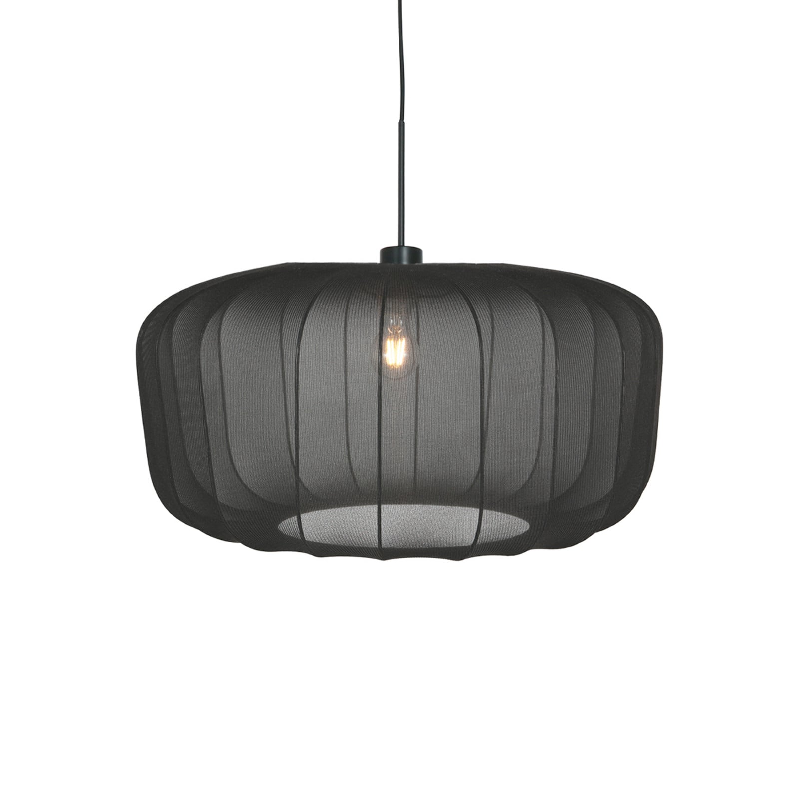 Steinhauer Lampă suspendată Sparkled Light nylon negru Ø 60 cm E27 - Camera de zi / sufragerie - Modern - Țesătură / Textil
