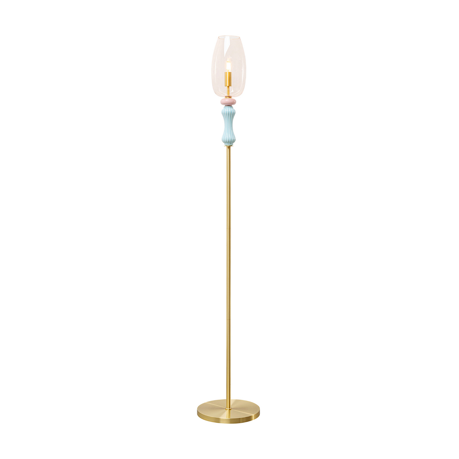 Lampe sur pied KARE Allegra, doré/bleu/rose, hauteur 165 cm, E14