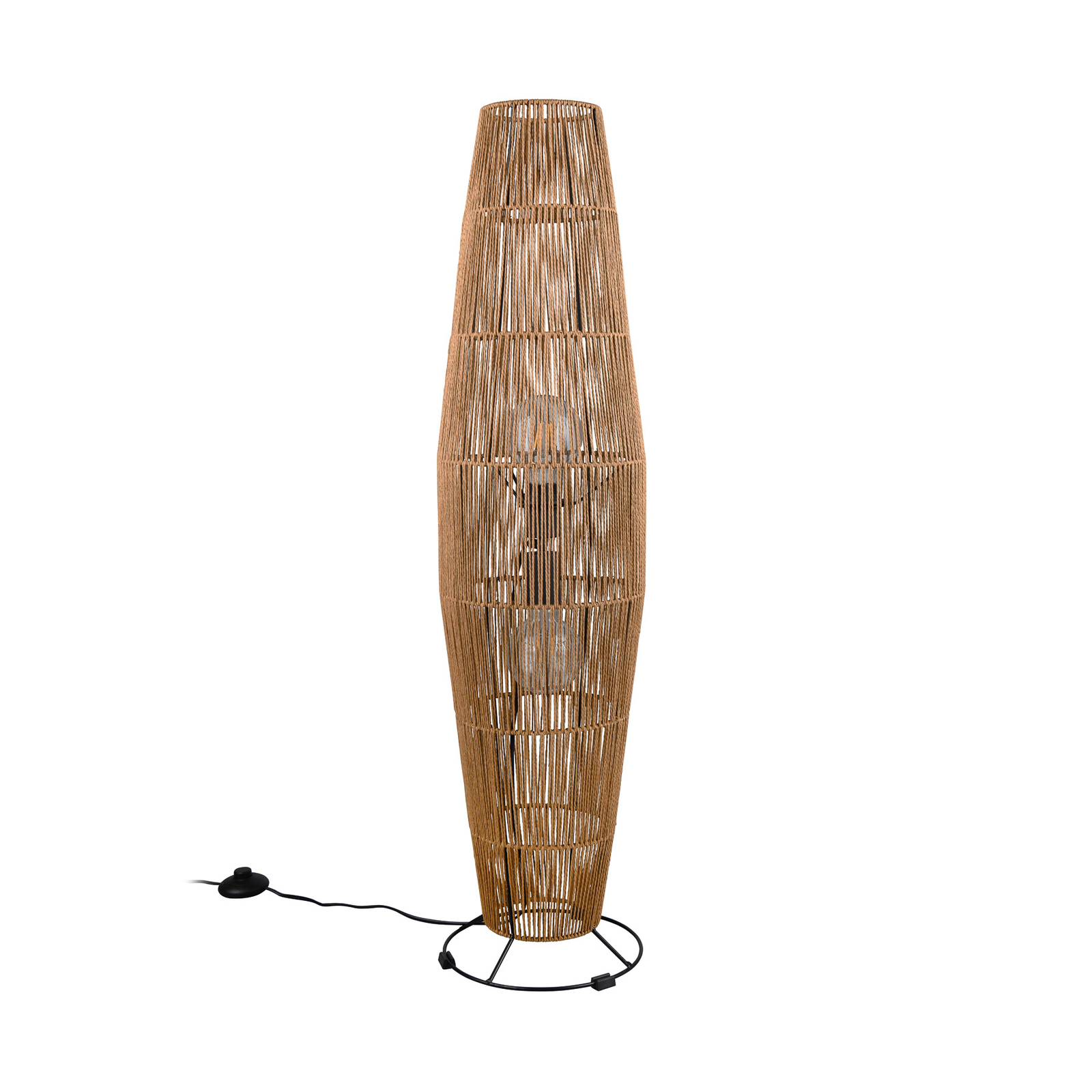 Stojací lampa Miki, hnědá, výška 103 cm, papír