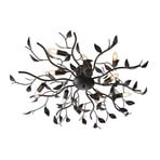 Lindby Deckenlampe Yos, 10-flg., 95 cm, schwarz-kupfer, E14