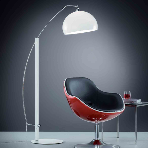 Helestra Doro lampadaire abat-jour acrylique blanc
