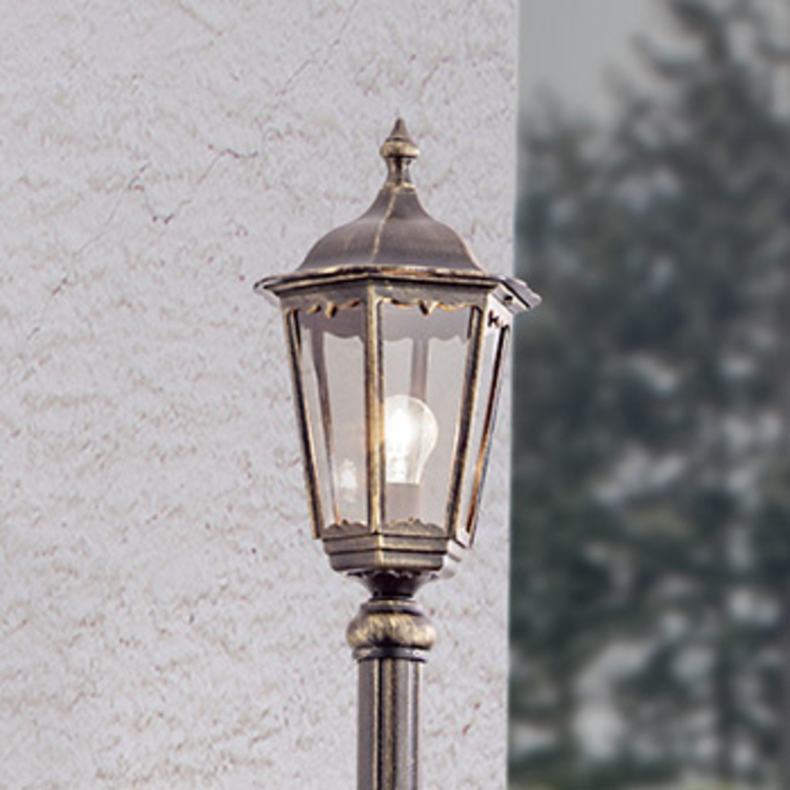 Lampadar Puchberg 1 flux, 249 cm, negru auriu