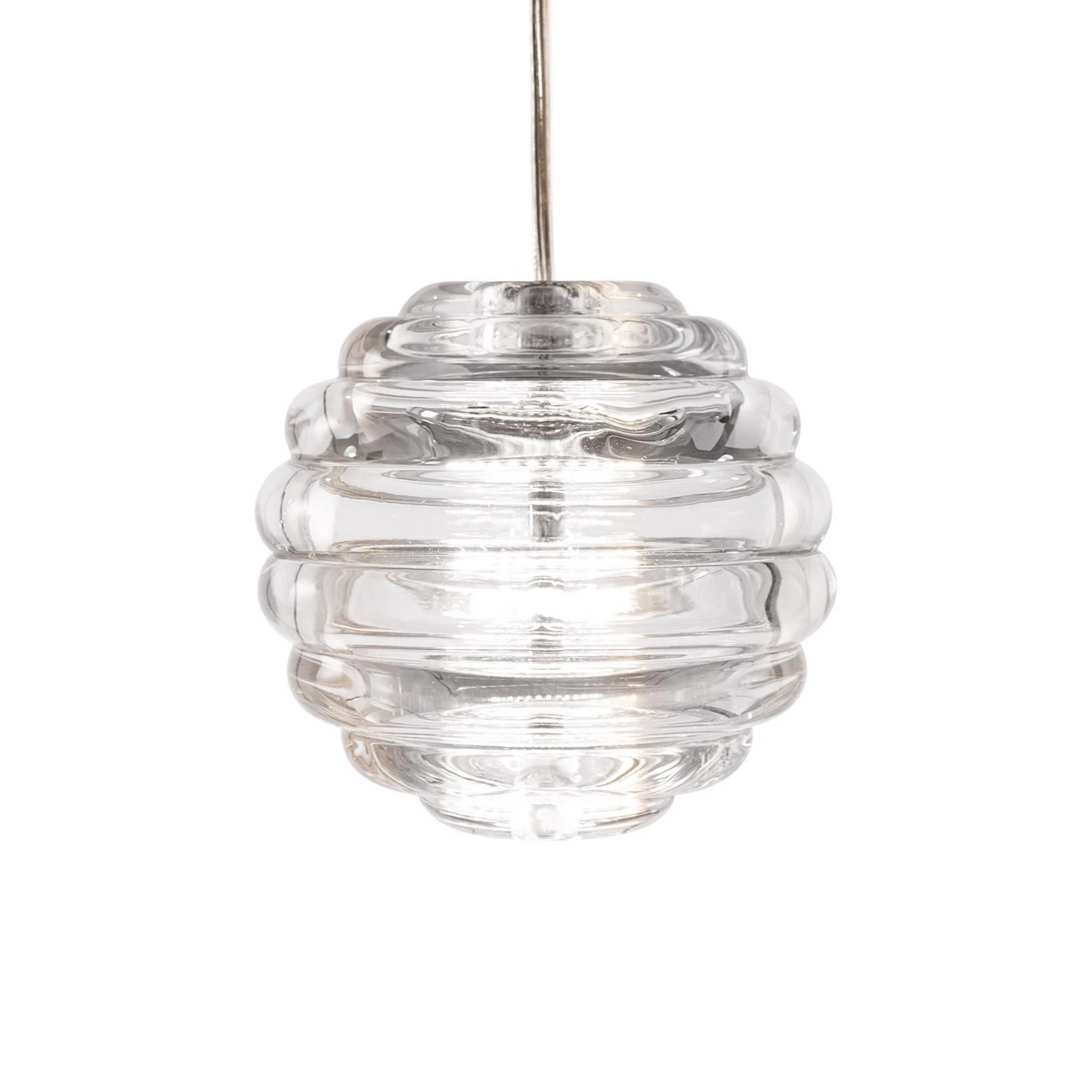 Tom Dixon LED-hänglampa Press Sphere, klar, Ø 14 cm, 927