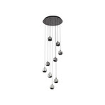 Hayley LED-Hängelampe neunflammig schwarz Glas - Lucande