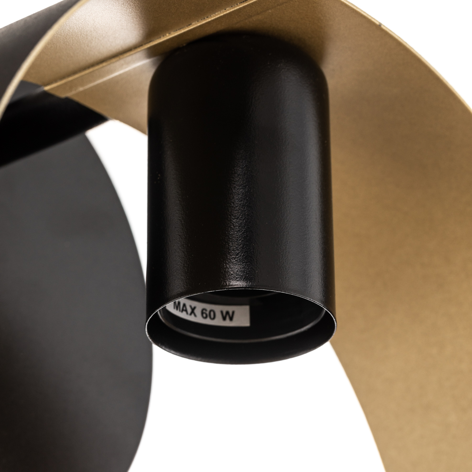 Nástěnné svítidlo Hula v kroužkovém designu, černá/zlatá barva