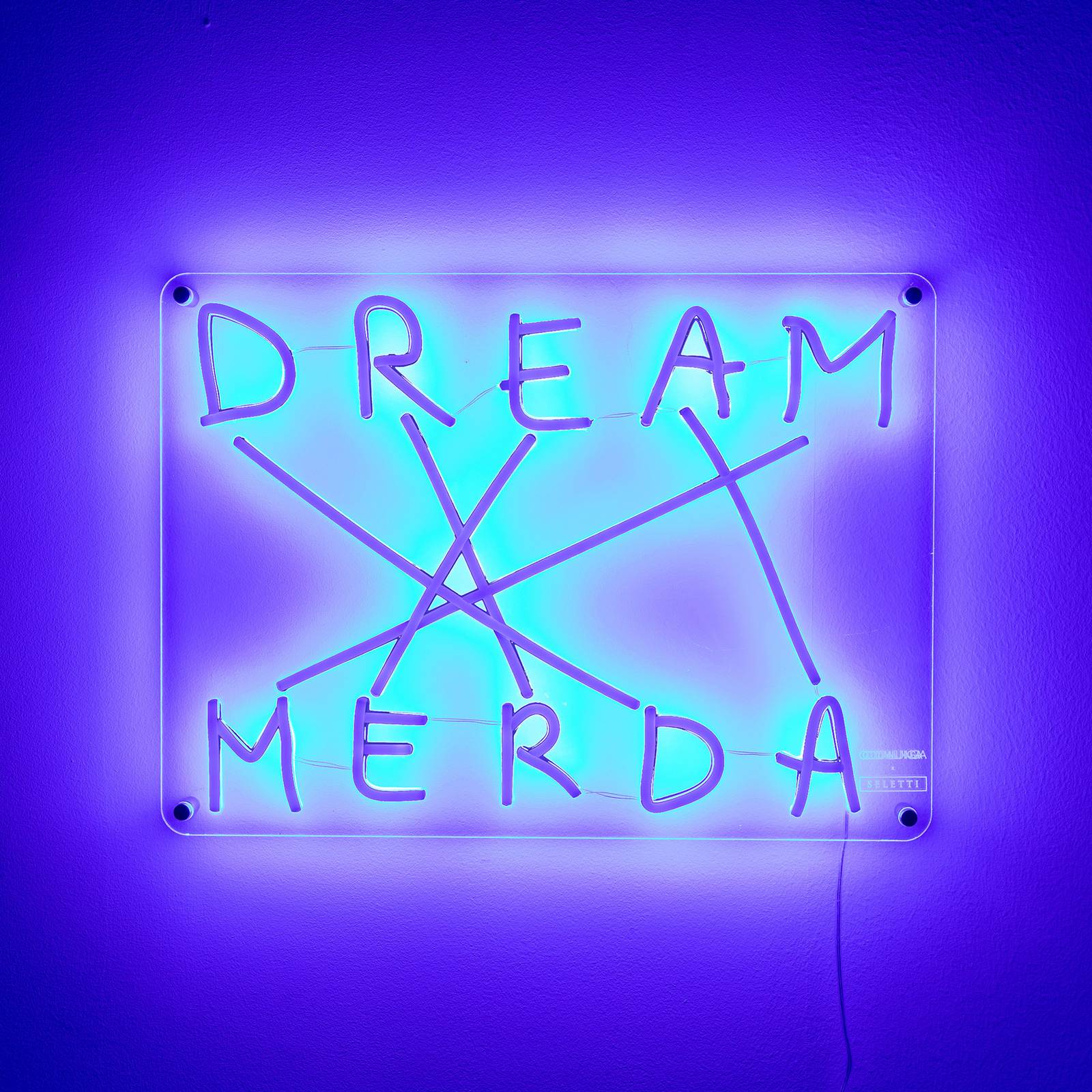 SELETTI LED-dekorerad vägglampa Dream-Merda blå