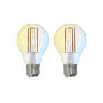 LUUMR Smart LED-Leuchtmittel 2er E27 A60 7W CCT klar Tuya