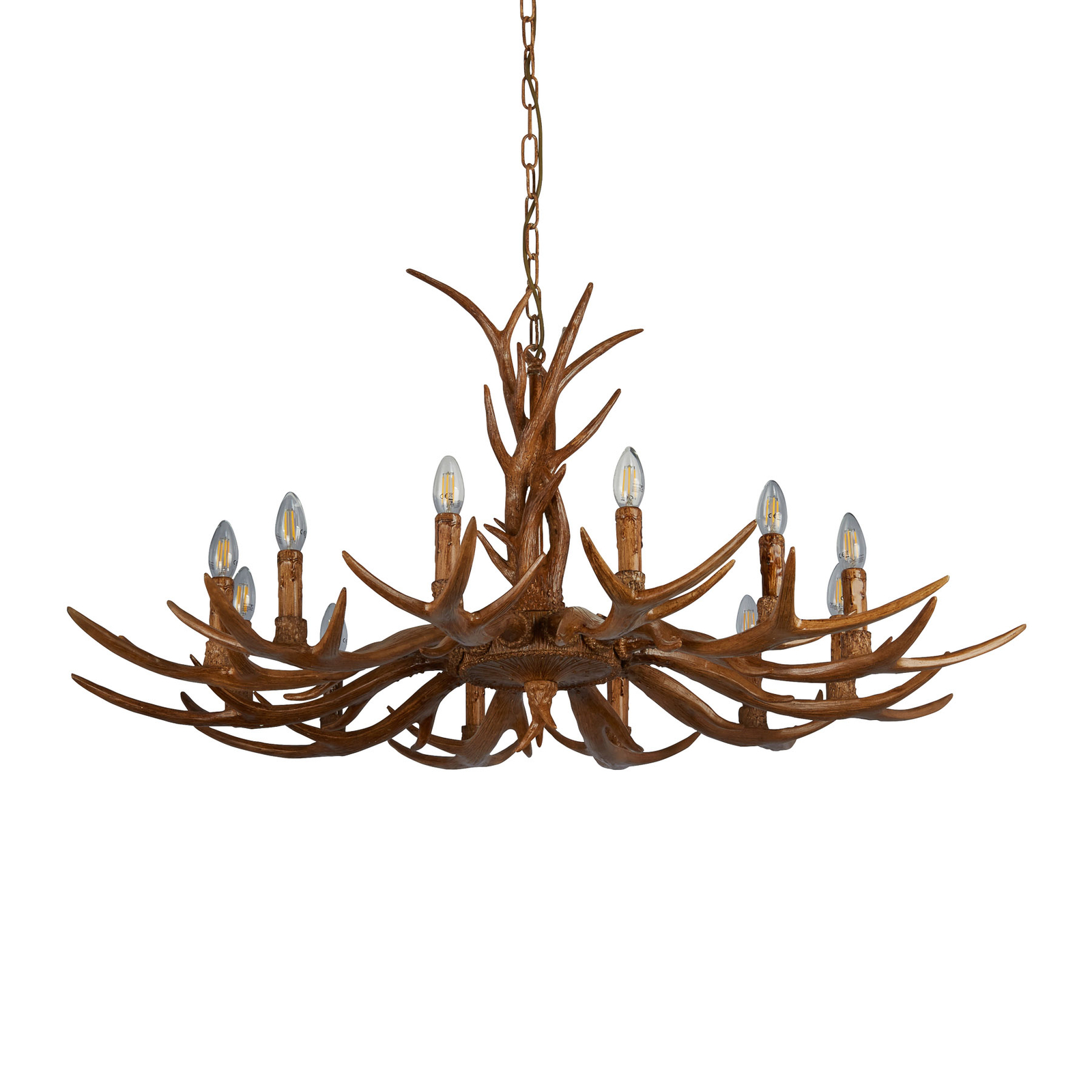 Stag chandelier in the form of antlers, 12-bulb