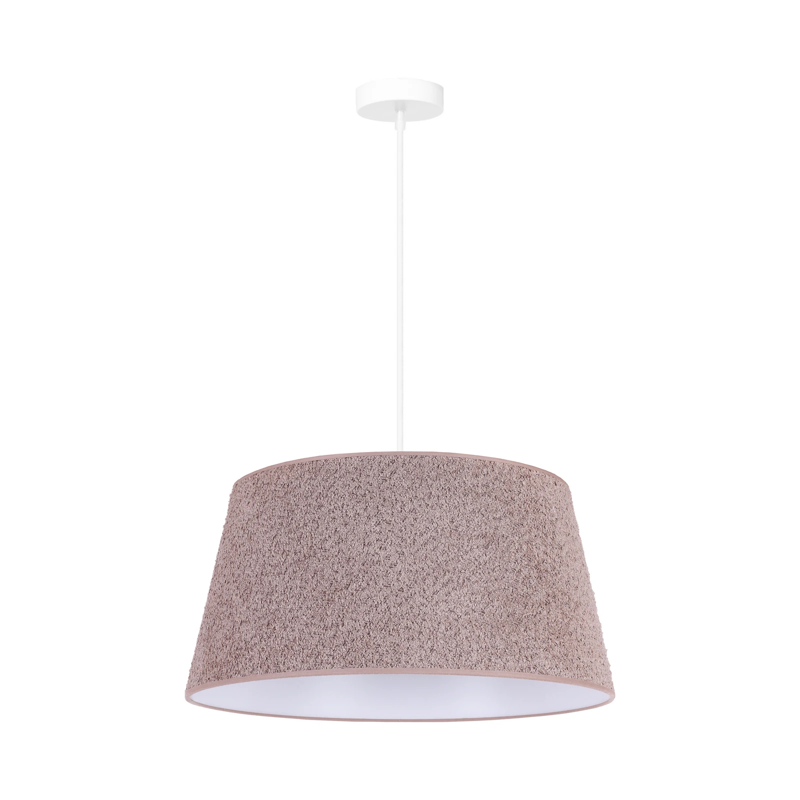 Euluna viseča svetilka Boucle, tekstil cappuccino, Ø 50 cm, 1-svetilna.