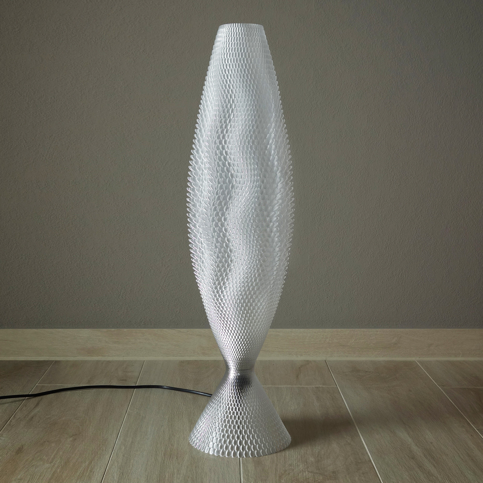 Koral bordlampe laget av biomateriale, krystallklar 65 cm