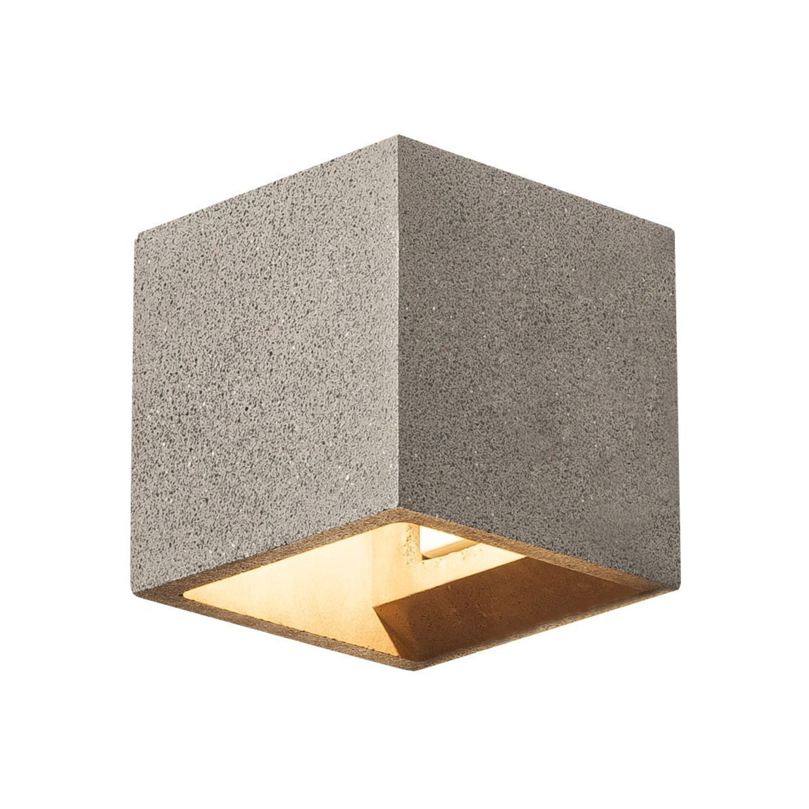 Elasticiteit Chemicaliën passagier SLV Solid Cube beton-wandlamp, zandsteenoptiek | Lampen24.be