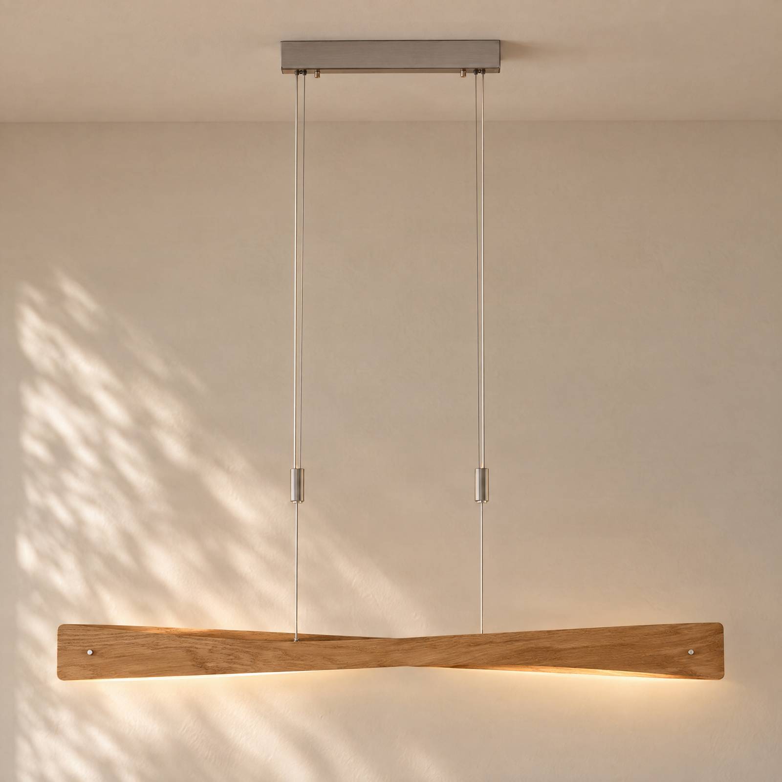 Quitani hanglamp Lian, eikenhout