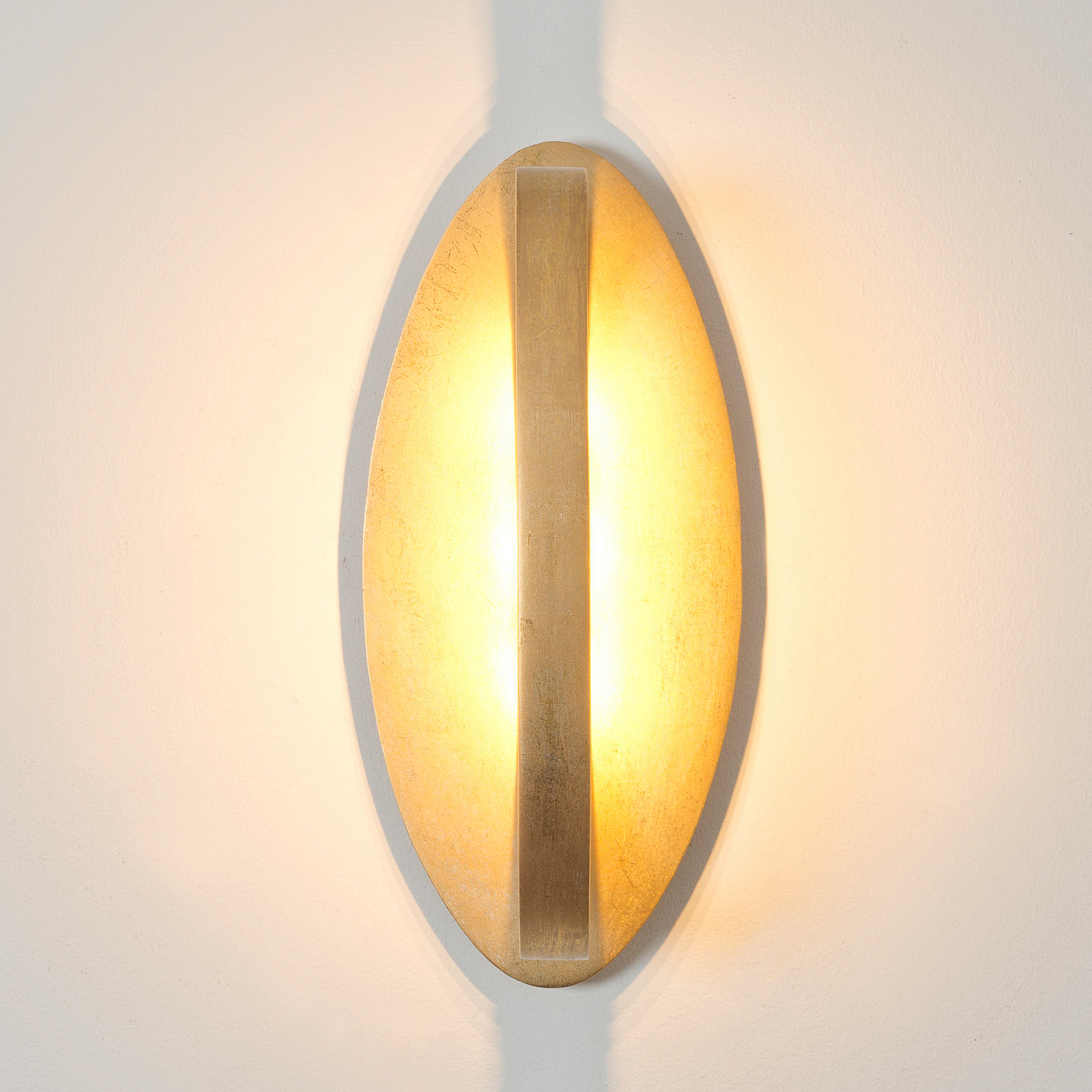 Aplique de pared LED ASTERISCO OVAL, color dorado, 45 cm, metal, atenuable