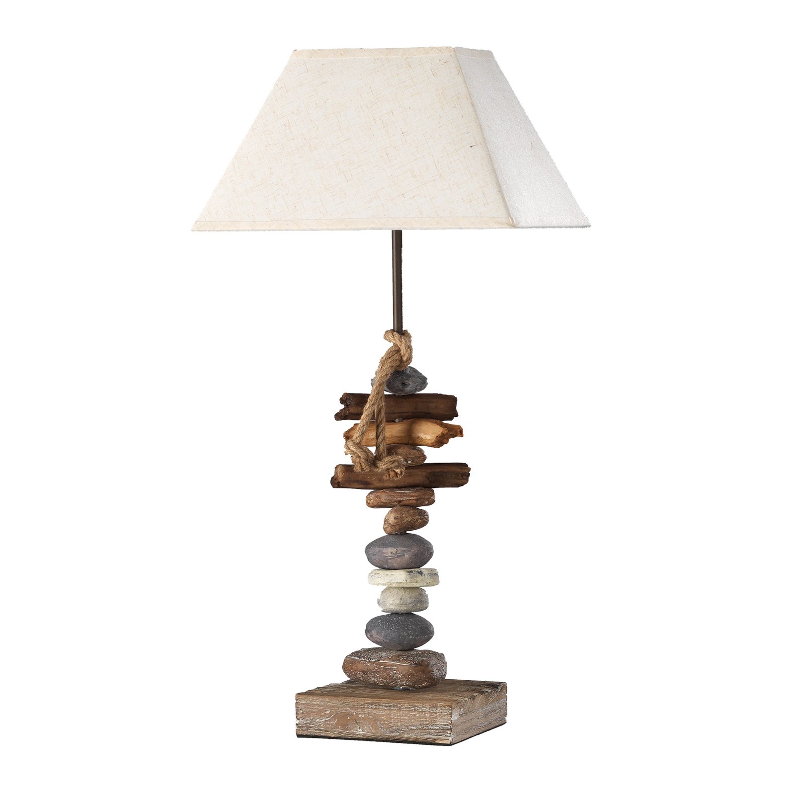 Lámpara mesa Seregon, decoración piedra alto 63 cm