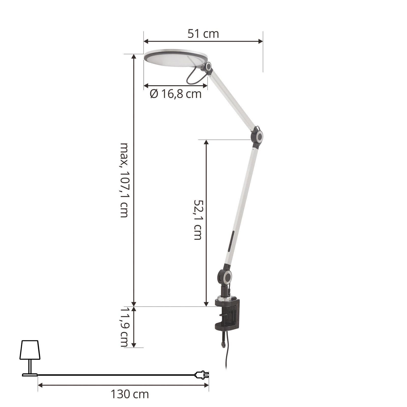 Nyxaris LED Bordlampe w/Clamp CCT Gold - Lucande
