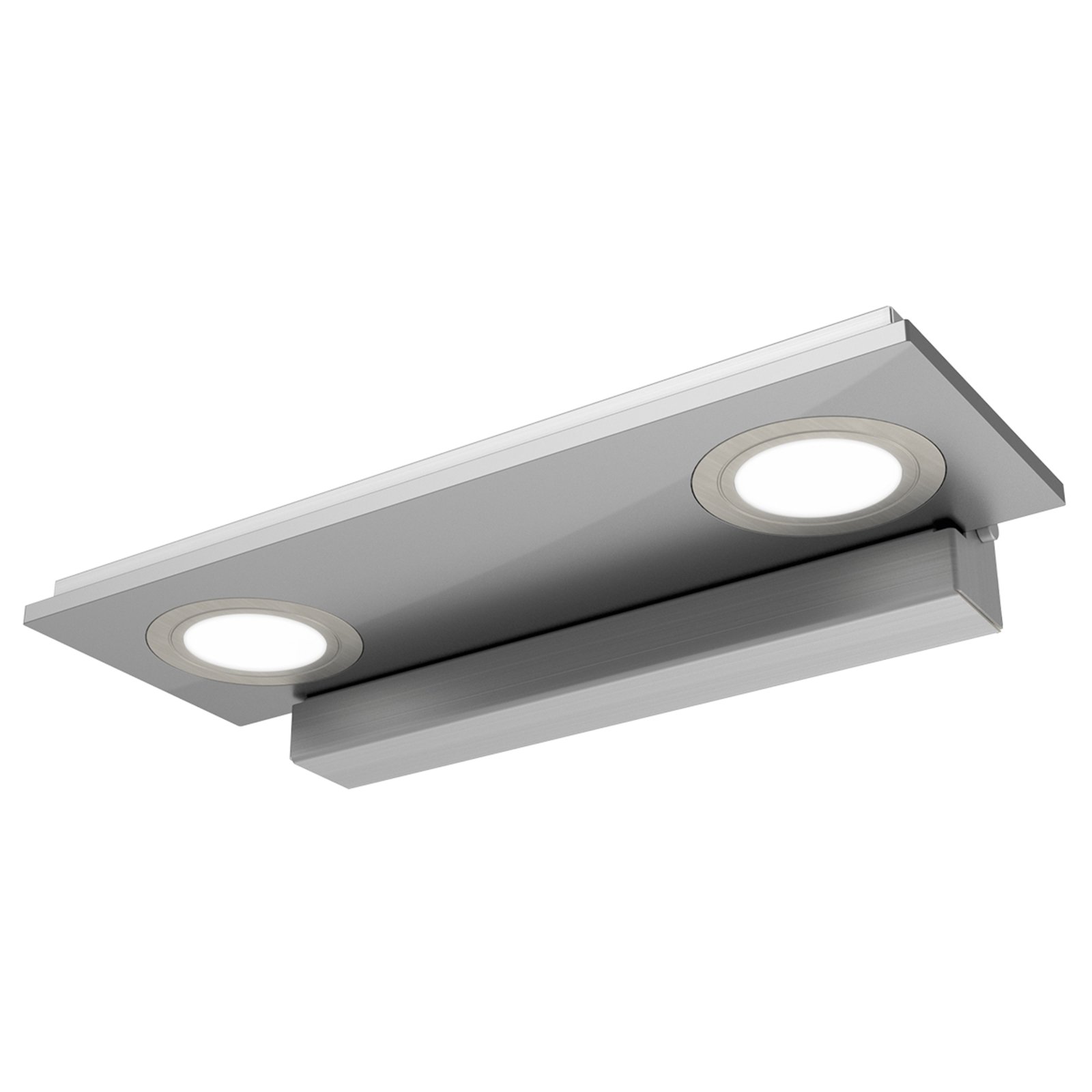 Zweiflammige LED-Wandleuchte Pano, metallic