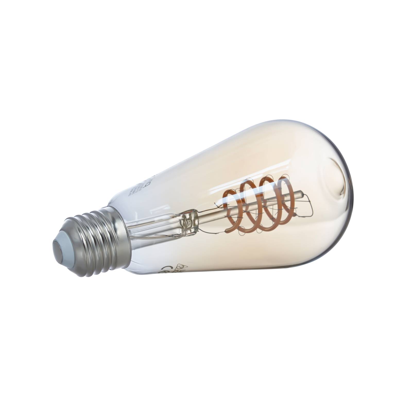 Prios Smart ampoule LED E27 ST64 ambre 4,9W Tuya WLAN