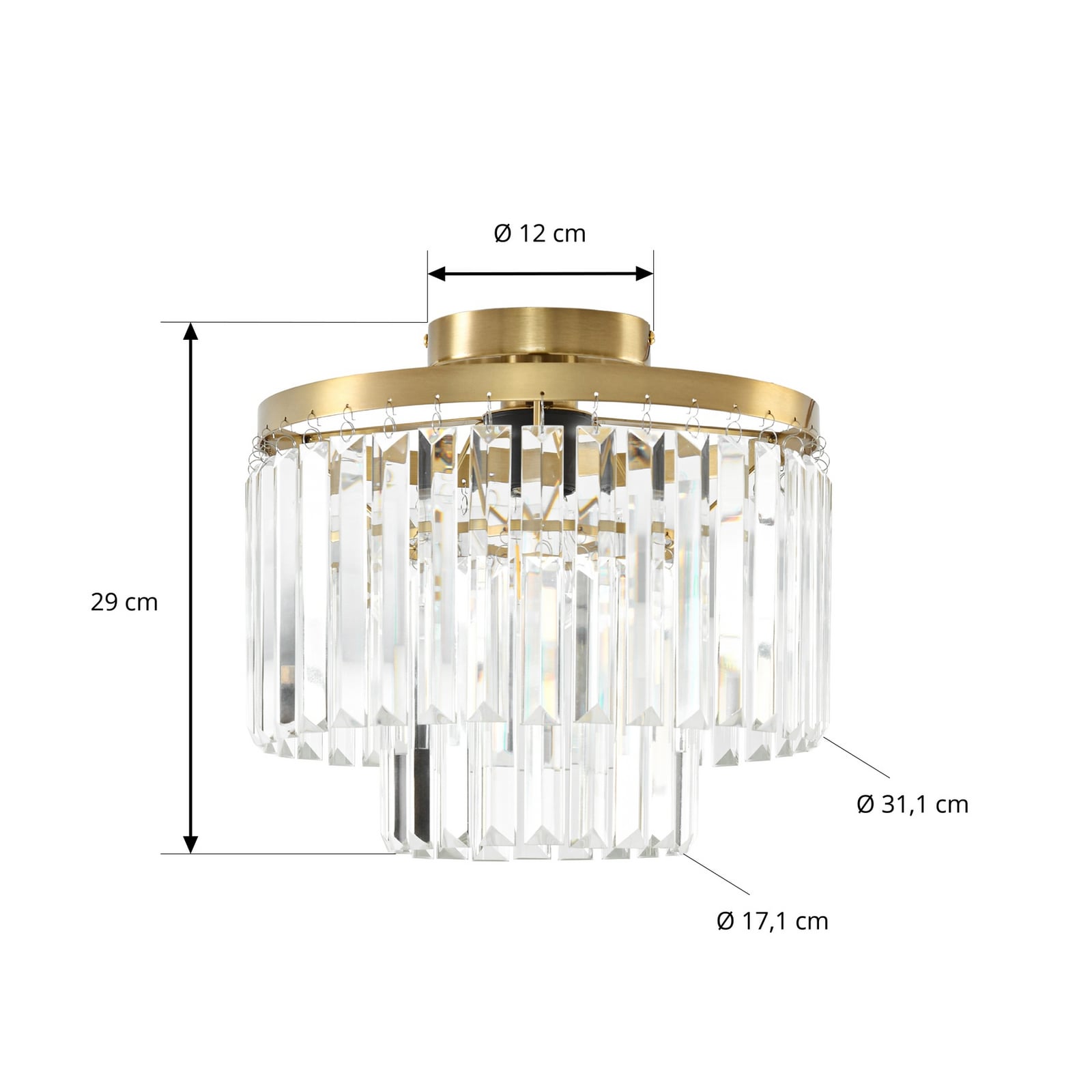 Felicity taklampe, Ø 30 cm, messing, E27 – Lindby Felicity taklampe, Ø 30 cm, messing, E27 – Lindby