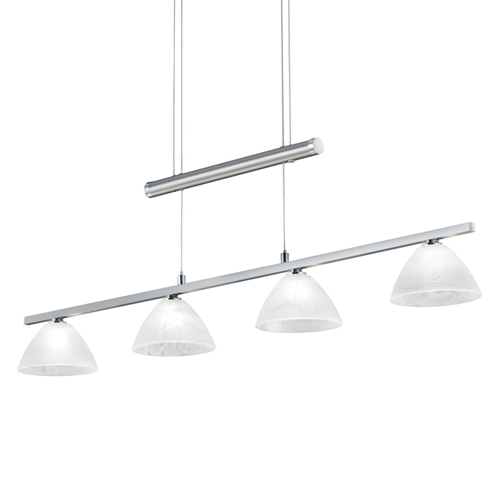 B-Leuchten Asti - adjustable pendant lamp nickel, for Living / Dining Room, metal, glass, 24 W, energy efficiency: A+, L: 88 cm